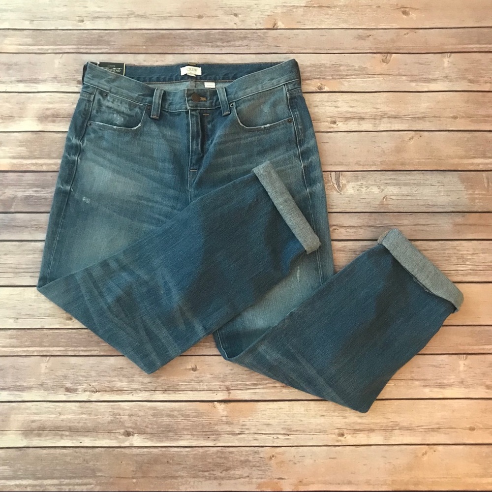 NWT J Crew Boyfriend Jeans w/ slight distressing